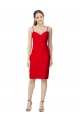 Affordable Sleeveless Sweetheart Stretch Crepe Red Cocktail Length Prom Dress Canada