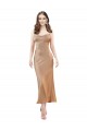 Affordable Sleeveless Cowl Neck Silky Satin Rose Gold Midi Length Prom Dress Canada