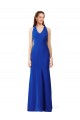Affordable Sleeveless V-Neck Stretch Crepe Royal Blue Long Evening Prom Dress Canada