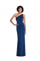 Affordable Sleeveless One Shoulder Spandex Royal Blue Long Prom Dress Canada