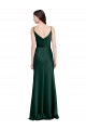 Affordable Sleeveless Cowl Neck Stretch Satin Hunter Long Black Tie Prom Dress Canada