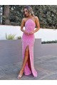 Affordable Sleeveless Halter Neck Velvet Sequin Long Prom Dress Canada