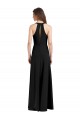 Affordable Sleeveless High Neck Stretch Crepe Black Sheath Long Prom Dress Canada