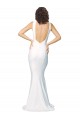 Affordable Sleeveless High Neck Stretch Crepe Ivory Long Prom Dress Canada