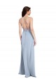 Affordable Sleeveless Halter Neck Stretch Crepe Light Sky Blue Long Criss Cross Open Back Prom Dress Canada