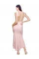 Affordable Sleeveless High Neck Stretch Crepe Pink Midi Length High Low Prom Dress Canada