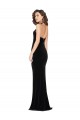 Affordable Sleeveless High Neck Stretch Velvet Black Long Prom Dress Canada