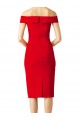 Affordable Sleeveless Off the Shoulder Stretch Crepe Red Cocktail Length Prom Dress Canada