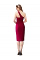Affordable Sleeveless One Shoulder Stretch Crepe Black Cocktail Length Prom Dress Canada
