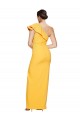 Affordable Sleeveless One Shoulder Stretch Crepe Saffron Long Prom Dress Canada