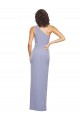Affordable Sleeveless One Shoulder Stretch Crepe Smoke Blue Long Prom Dress Canada