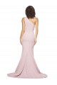 Affordable Sleeveless One Shoulder Stretch Crepe Mauve Sweep Train Prom Dress Canada