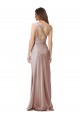 Affordable Sleeveless One Shoulder Stretch Satin Dusty Pink Long Prom Dress Canada