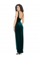 Affordable Sleeveless One Shoulder Stretch Velvet Dark Green Long High Low Prom Dress Canada
