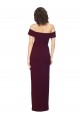 Affordable Sleeveless Square Neck Stretch Crepe Burgundy Gold Long Prom Dress Canada