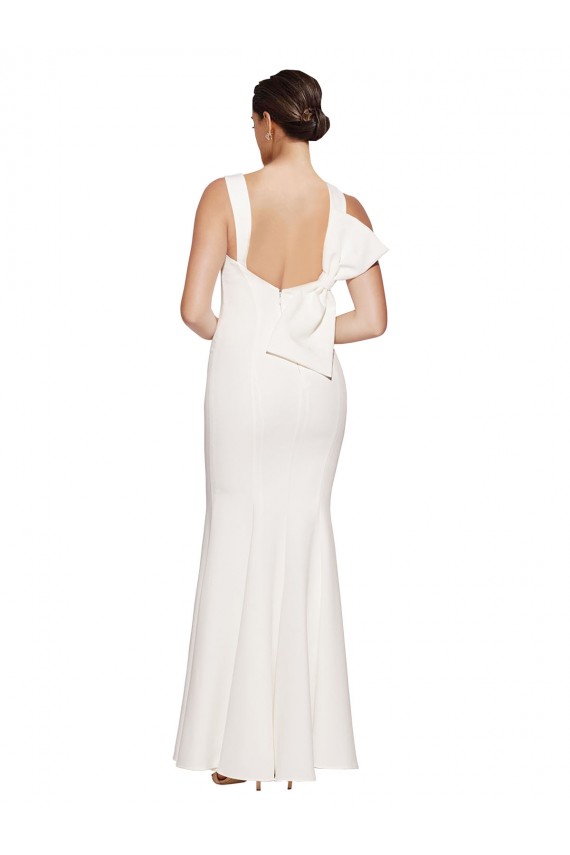 Affordable Sleeveless Square Neck Stretch Crepe Ivory Long Prom Dress Canada