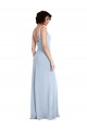 Affordable Sleeveless Square Neck Stretch Crepe Light Sky Blue Long Prom Dress Canada