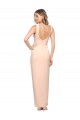 Affordable Sleeveless Square Neck Stretch Crepe Nude Long Prom Dress Canada