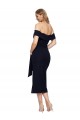 Affordable Sleeveless Square Neck Stretch Crepe Black Midi Length Prom Dress Canada