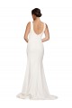 Affordable Sleeveless Square Neck Stretch Crepe Ivory Sweep Train Prom Dress Canada