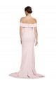 Affordable Sleeveless Square Neck Stretch Crepe Pink Sweep Train Prom Dress Canada