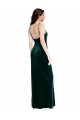 Affordable Sleeveless Square Neck Stretch Velvet Dark Green Sheath Long Prom Dress Canada