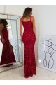 Affordable Sleeveless Square Neck Velvet Sequin Burgundy Long Prom Dress Canada