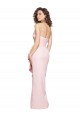 Affordable Sleeveless Strapless Stretch Crepe Pink Long Low Back Prom Dress Canada