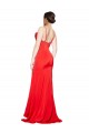 Affordable Sleeveless Strapless Stretch Satin Red Long Prom Dress Canada