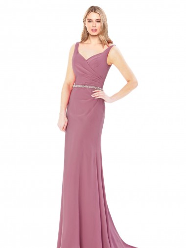 Affordable Sleeveless High Neck Soft Chiffon Long Prom Dress Canada