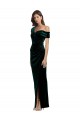 Affordable Sleeveless Sweetheart Stretch Velvet Dark Green Long High Low Prom Dress Canada