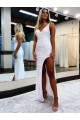Affordable Sleeveless V-Neck Velvet Sequin Long Prom Dress Canada