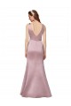 Affordable Sleeveless V-Neck Satin Burgundy Long Prom Dress Canada