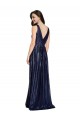 Affordable Sleeveless V-Neck Sequin Dark Navy Sheath Long Prom Dress Canada