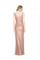 Affordable Sleeveless V-Neck Sequin Rose Gold Long Prom Dress Canada
