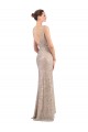 Affordable Sleeveless V-Neck Sequin & Sparkling Sequin Silver Long Prom Dress Canada