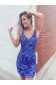 Affordable Sleeveless V-Neck Velvet Sequin Short Prom Dress Canada