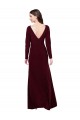 Affordable Long Sleeves V-Neck Spandex Burgundy Gold Long Prom Dress Canada