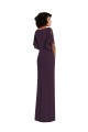 Affordable Split Sleeves V-Neck Spandex Grape Long Prom Dress Canada