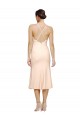 Affordable Sleeveless V-Neck Stretch Crepe Nude Midi Length Prom Dress Canada