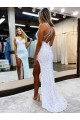Affordable Sleeveless V-Neck Velvet Sequin Long Prom Dress Canada