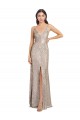 Affordable Sleeveless High Neck Sequin & Sparkling Sequin Silver Long Prom Dress Canada