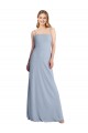 Affordable Sleeveless Square Neck Stretch Crepe Smoke Blue Long Prom Dress Canada