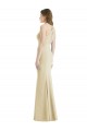 Affordable Sleeveless Bateau Neck Stretch Crepe Champagne Long Prom Dress Canada