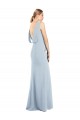 Affordable Sleeveless Bateau Neck Stretch Crepe Light Sky Blue Long Prom Dress Canada