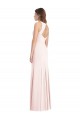 Affordable Sleeveless Bateau Neck Stretch Crepe Pink Long Prom Dress Canada