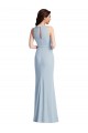 Affordable Sleeveless Halter Neck Stretch Crepe Light Sky Blue Long Prom Dress Canada
