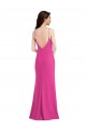 Affordable Sleeveless High Neck Stretch Crepe Fuchsia Long Prom Dress Canada