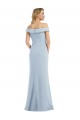Affordable Sleeveless Off the Shoulder Stretch Crepe Light Sky Blue Long Evening Prom Gown Canada