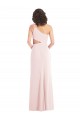 Affordable Sleeveless One Shoulder Stretch Crepe Pink Long Prom Dress Canada